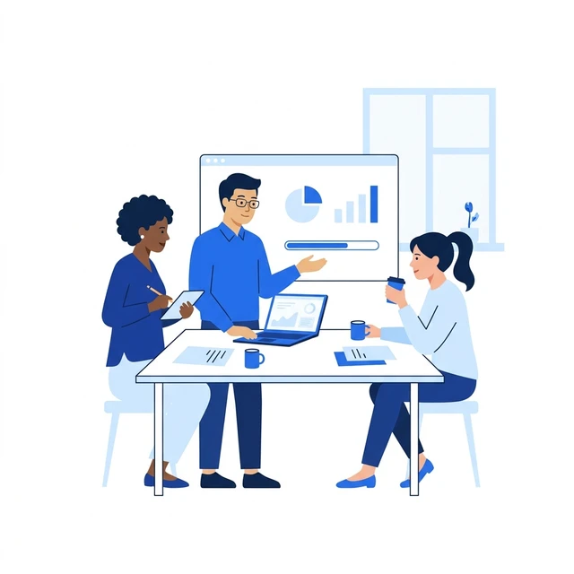 Professional tech team collaborating